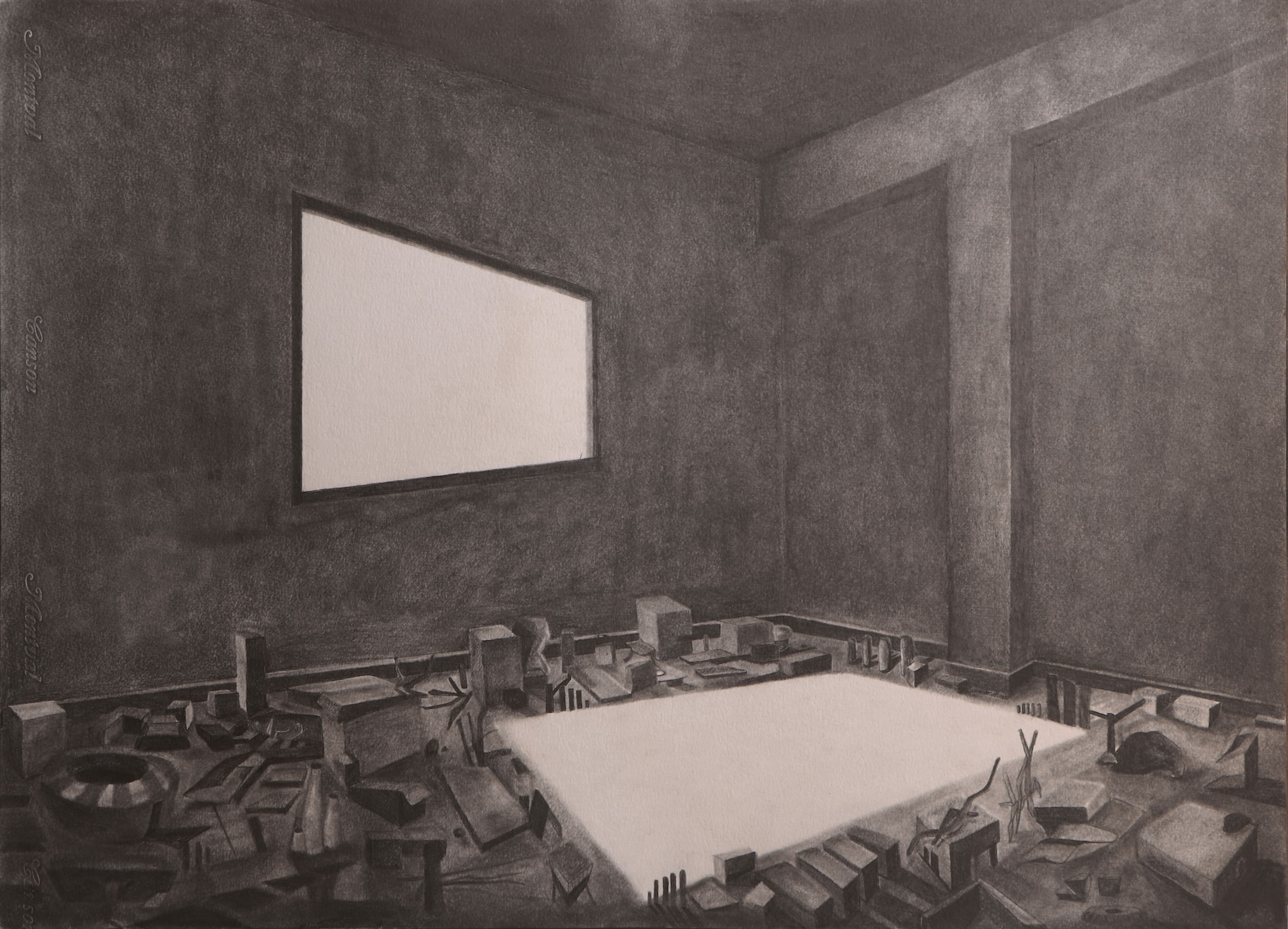 Divyesh Undaviya, charcoal, spaces, south asian contemporary